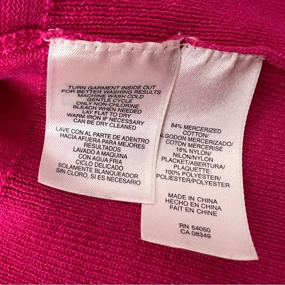 Anne Klein cardigan snap button down pink silver hardware stretchy cute y2k - Picture 6 of 6